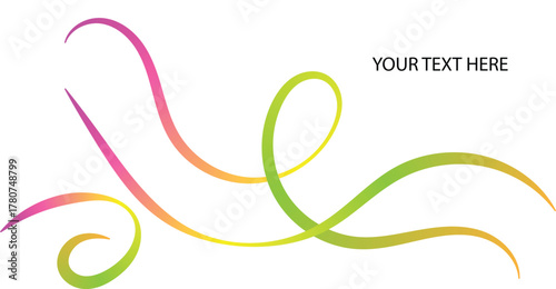 Abstract Color Gradient Lines Pattern. Vector Wave 3D Graphic Shapes with Gradient. Organic Rainbow Wavy Ribbons. Set of Fun Kid Doodle Colour Gradation Lines. Abstract Gradient Color Shapes Pattern.