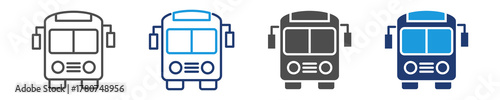 bus icon set multiple style