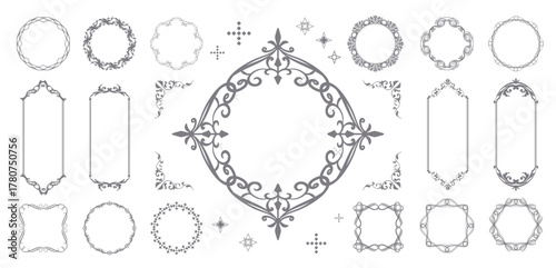 Luxury card design. Antique decorative design. Elegant edge pattern.