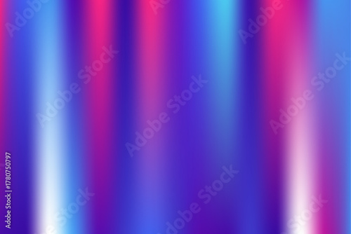 Pink, blue illuminated foil light, shadow background, with smooth iridescent blurred gradient neon strips, abstract liquid texture wallpaper with copy space. Aesthetic product backdrop decoration.