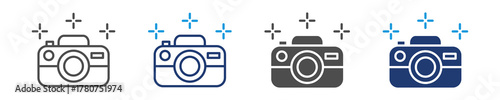 photographic icon set multiple style