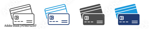 credit card icon set multiple style