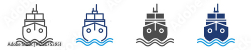 boat icon set multiple style
