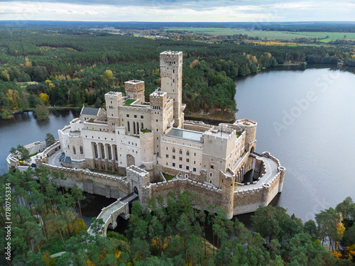 Castle in Stobnica, Aerial View. Greater Poland Region, Poland