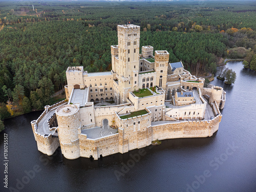 Castle in Stobnica, Aerial View. Greater Poland Region, Poland