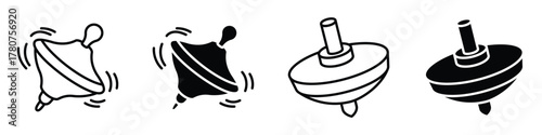 Baby spinning toy icon in linear and clipart style pack on white background.