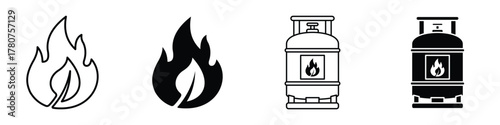 Biogas icon in linear and clipart style pack on white background.
