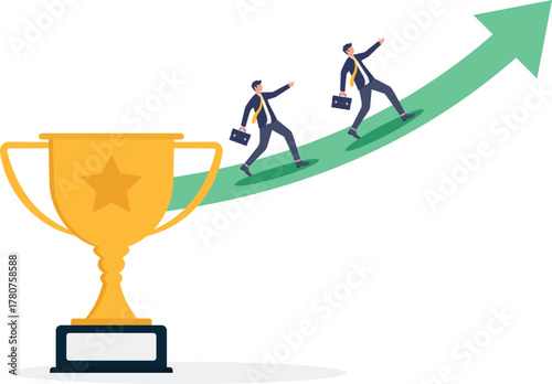 illustration of improving business performance to achieve an award
