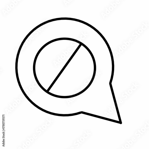 no or stop icon isolated on white background