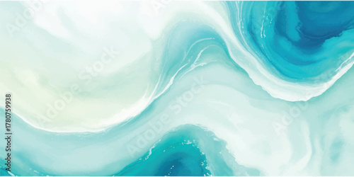 Abstract fluid art background with blue and white swirls resembling ocean waves perfect for modern design projects