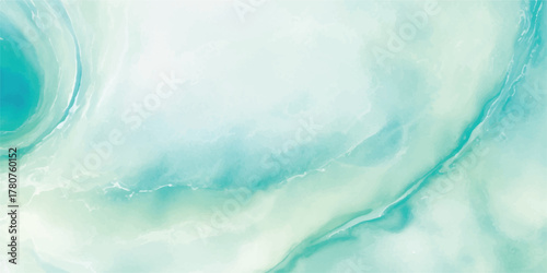 Abstract turquoise watercolor background fluid art painting with marble effect suitable for modern design and creative projects
