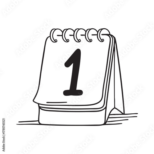 New Year January calendar page displayed on a tabletop stand