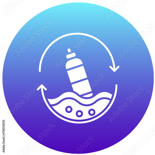 Recycled Ocean Plastic icon vector image. Suitable for mobile apps, web apps and print media.