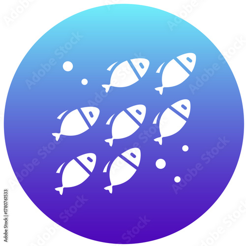 Fish School icon vector image. Suitable for mobile apps, web apps and print media.