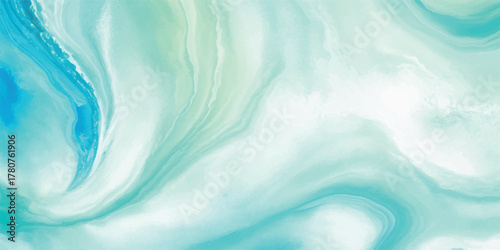 Abstract turquoise and white marble texture background fluid art great for backdrops and presentations