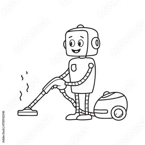 Robot cleaner working with a small portable vacuum tool