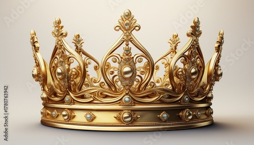 golden crown on white background generative ai design concept