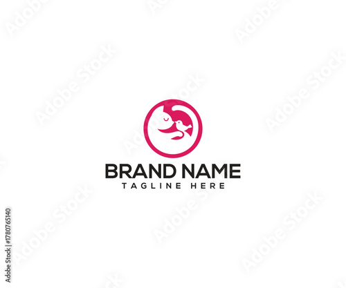 Logo Design Concept: An elegant logo for a pet care business, featuring a stylized illustration of a person and a dog in a harmonious embrace.