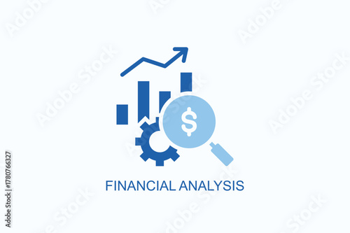 Financial Analysis Icon Or Logo Isolated Vector Illustration