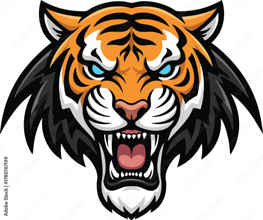 Obraz premium Tiger Head Logo — Strength and Courage Vector Design