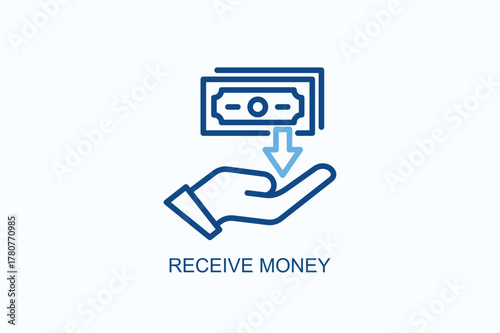 Receive Money Icon Or Logo Isolated Vector Illustration