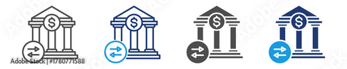 transfer bank  icon set multiple style