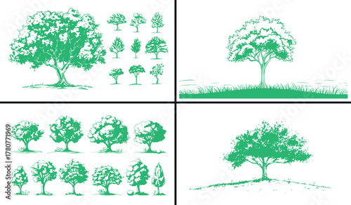 tree illustration vector, forest nature doodle, outdoor landscape sketch, botanical tree drawing, natural park art, eco forest line vector, creative tree pattern, environment greenery design, wild nat