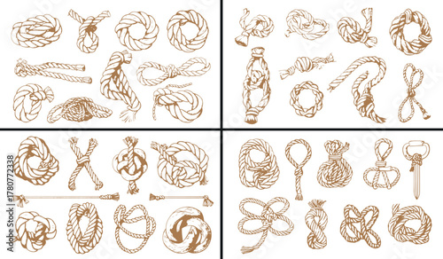 rope doodle illustration, knot vector design, sailor rope art, marine knot sketch, vintage nautical drawing, hand drawn rope pattern, sea and ship vector, creative line rope illustration, nautical equ