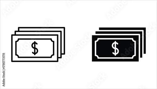 Payment icon set. Editable icons, can be used in logo, UI and web design, Flat illustration of vector icon on white background.
