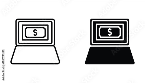 Payment icon set. Editable icons, can be used in logo, UI and web design, Flat illustration of vector icon on white background.