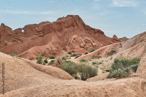 Skazka Canyon, Fairytale Canyon, red rock formations, Issyk-Kul, Kyrgyzstan