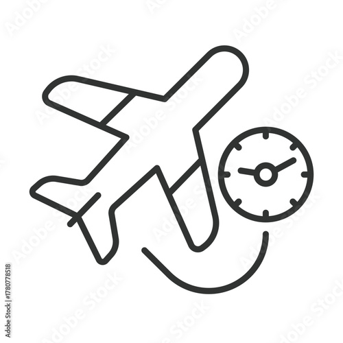 Flight schedule icon in line design. flight, airplane, travel, schedule, transport, tourism, business on white background vector. Flight schedule editable stroke icon