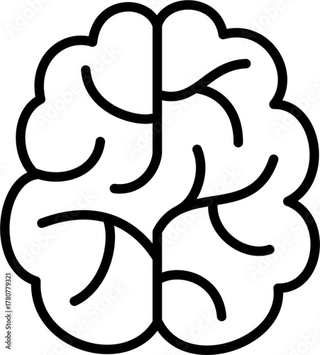 Brainstorming ideas, innovations concept, learning  new skills vector illustration with two cerebral hemispheres.