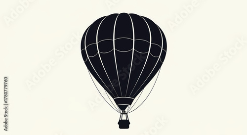 Minimalist hot air balloon silhouette vector illustration. A simple graphic for travel and adventure
