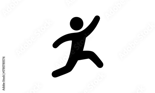 Sprung-Icon – dynamische Person in Bewegung, Symbol für Energie, Erfolg und Motivation
