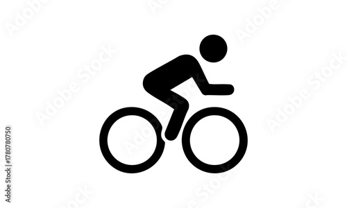 Fahrrad-Icon – Radfahren, Outdoor- und Triathlon-Symbol, minimalistisches Sport-Vektordesign