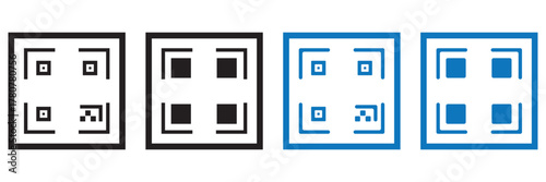 QR code vector file. Digital code identification scan. information or payment bar code. QR retail app scan. Barcode or qr code. Rectangle sticker with code for scanning., qr code icon.