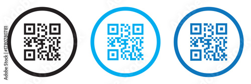 QR code vector file. Digital code identification scan. information or payment bar code. QR retail app scan. Barcode or qr code. Rectangle sticker with code for scanning., qr code icon.