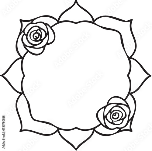 monoline rose border frame for invitations feminine rose arrangements