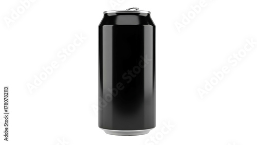 Sleek black beverage container stands isolated against a deep dark background