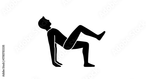 Stretch man icon vector sign black white icon