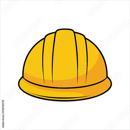 construction hard hat helmet vector art isolated on white background
