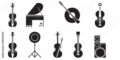  musical instrument silhouettes 