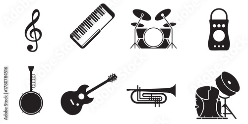  musical instrument silhouettes 