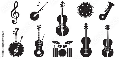  musical instrument silhouettes 