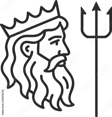 vector illustration of Greek God Poseidon with Trident
