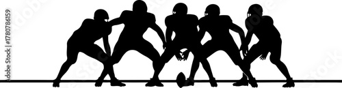 American Football Players in Action Silhouette