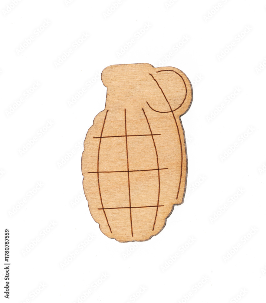 Naklejka premium Wooden Soviet military symbols isolated on white background