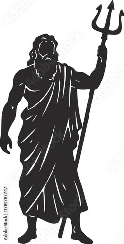 vector illustration of Greek God Poseidon with Trident