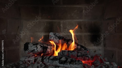 Fireplace 4k. Asmr sleep. Fire place at home for relaxing evening